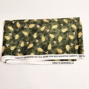 Emilys Memories Green Cotton Fabric by Jill Kemp Red Rooster 43x36" Quilt Sew